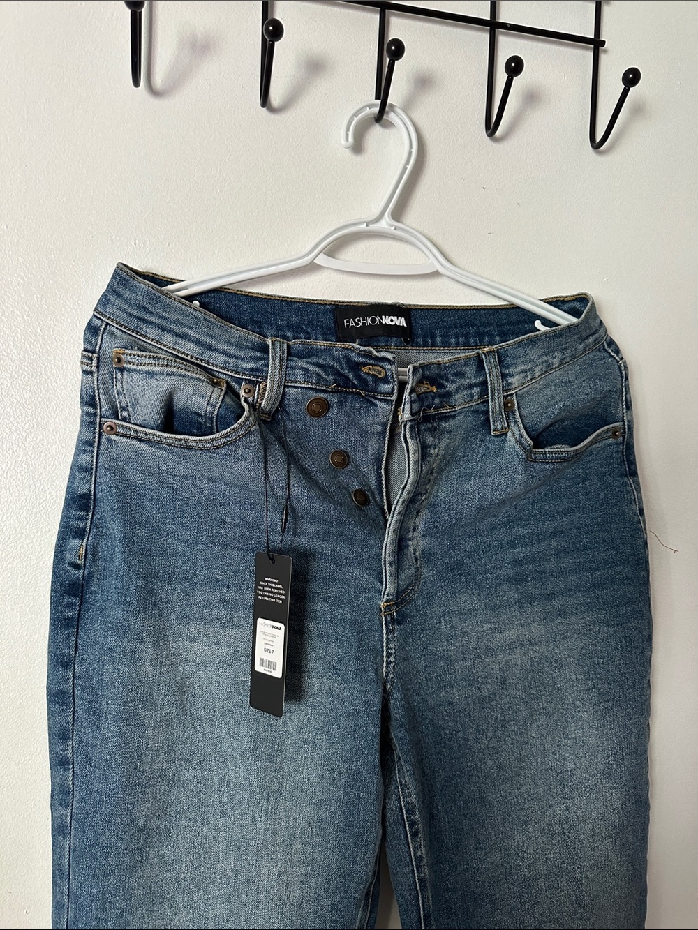 Fashion Nova High Rise Washed Blue Denim Jeans